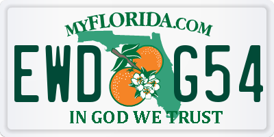 FL license plate EWDG54