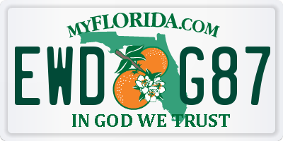 FL license plate EWDG87