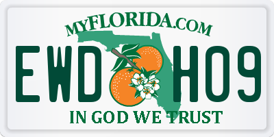 FL license plate EWDH09