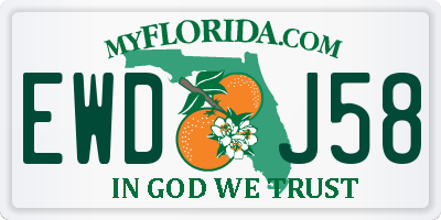 FL license plate EWDJ58