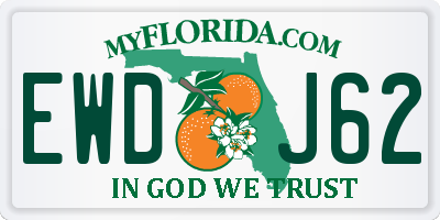 FL license plate EWDJ62