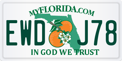 FL license plate EWDJ78