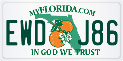 FL license plate EWDJ86