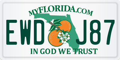 FL license plate EWDJ87
