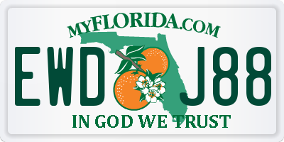FL license plate EWDJ88