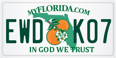 FL license plate EWDK07
