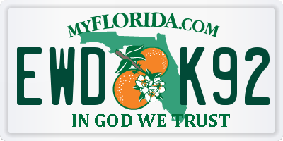 FL license plate EWDK92
