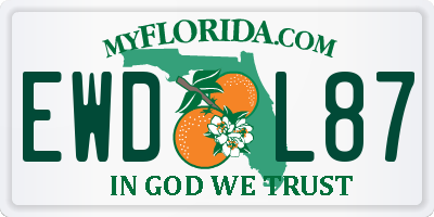 FL license plate EWDL87