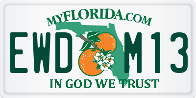 FL license plate EWDM13
