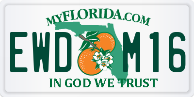 FL license plate EWDM16