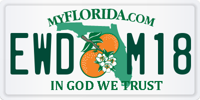 FL license plate EWDM18