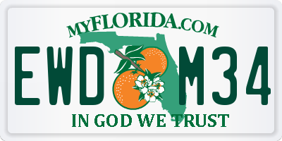 FL license plate EWDM34