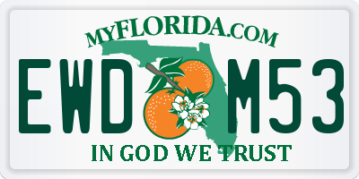 FL license plate EWDM53