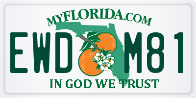FL license plate EWDM81