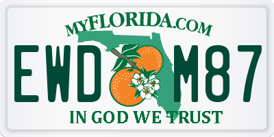 FL license plate EWDM87