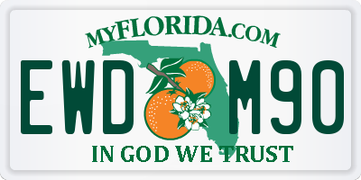 FL license plate EWDM90