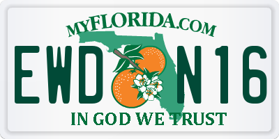 FL license plate EWDN16