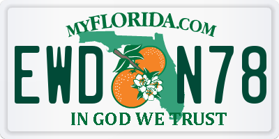 FL license plate EWDN78