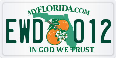 FL license plate EWDO12