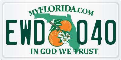 FL license plate EWDO40