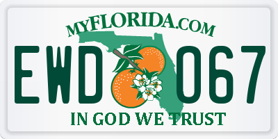 FL license plate EWDO67