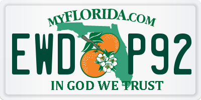 FL license plate EWDP92