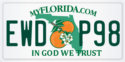 FL license plate EWDP98