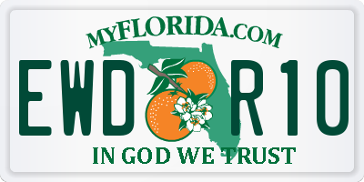 FL license plate EWDR10