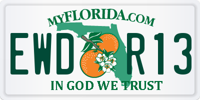 FL license plate EWDR13
