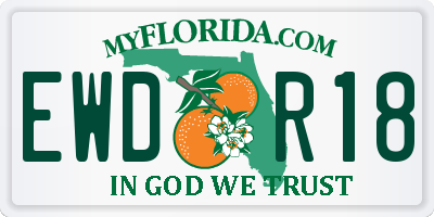 FL license plate EWDR18
