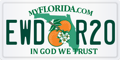 FL license plate EWDR20