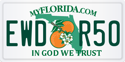 FL license plate EWDR50