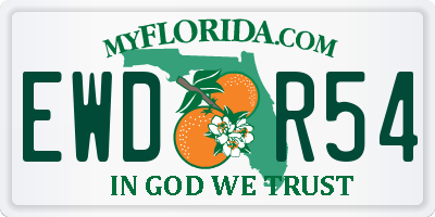 FL license plate EWDR54
