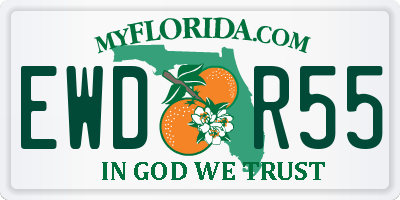 FL license plate EWDR55