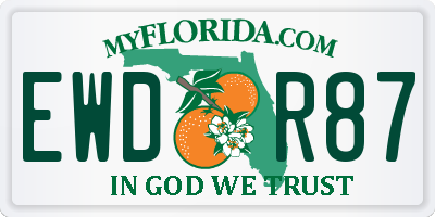 FL license plate EWDR87