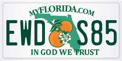 FL license plate EWDS85