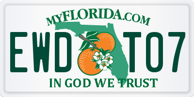 FL license plate EWDT07