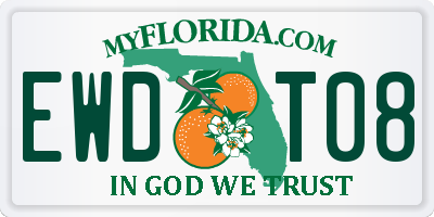 FL license plate EWDT08