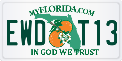 FL license plate EWDT13