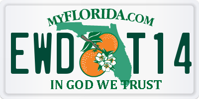 FL license plate EWDT14