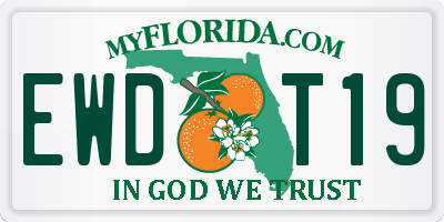 FL license plate EWDT19