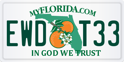 FL license plate EWDT33