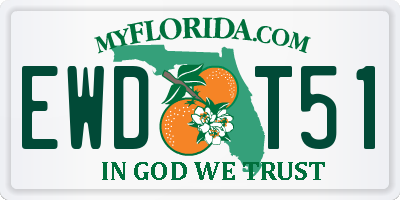 FL license plate EWDT51