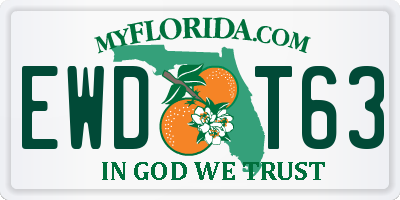 FL license plate EWDT63