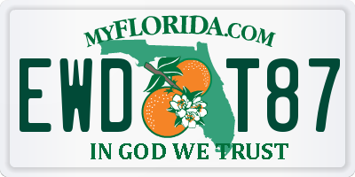 FL license plate EWDT87