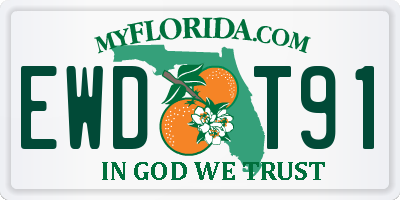 FL license plate EWDT91