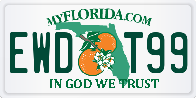 FL license plate EWDT99