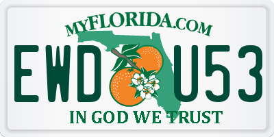 FL license plate EWDU53