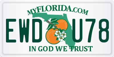 FL license plate EWDU78