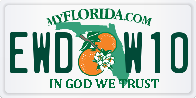 FL license plate EWDW10